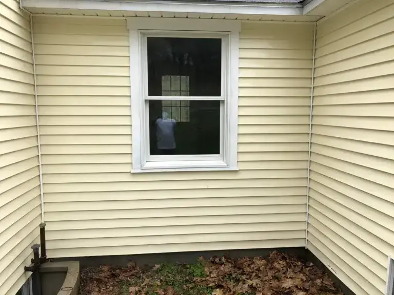 Clean vinyl siding after house wash.